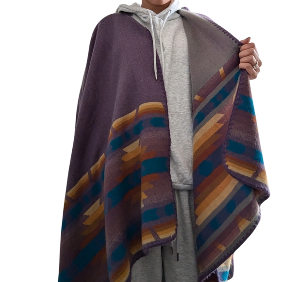 Other - Shawl handmade fibres Aztec design reversible